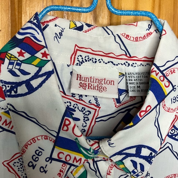 Huntington Ridge nautical Vintage Button Down Shirt - Picture 2 of 9